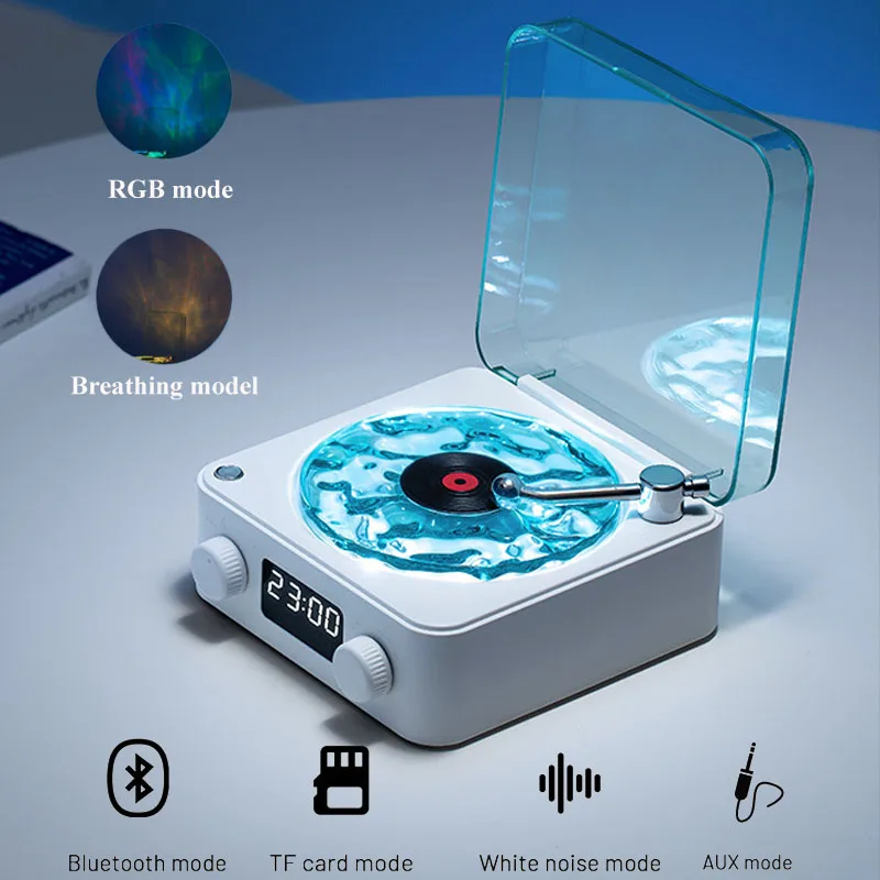 Mini Retro White Noise Bluetooth Speaker Portable Vintage Sleep Aid Bluetooth Speaker Subwoofer With RGB Light Support TF Card - Mood Moor