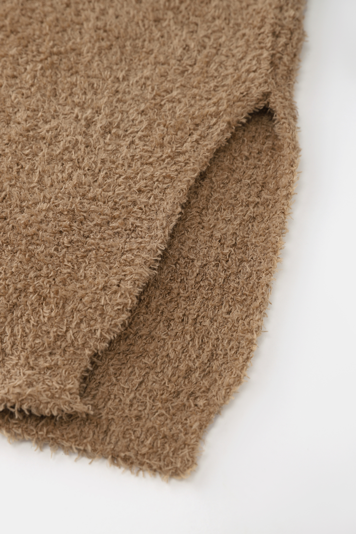 Brown Turtleneck Puff Sleeve Sweater Set