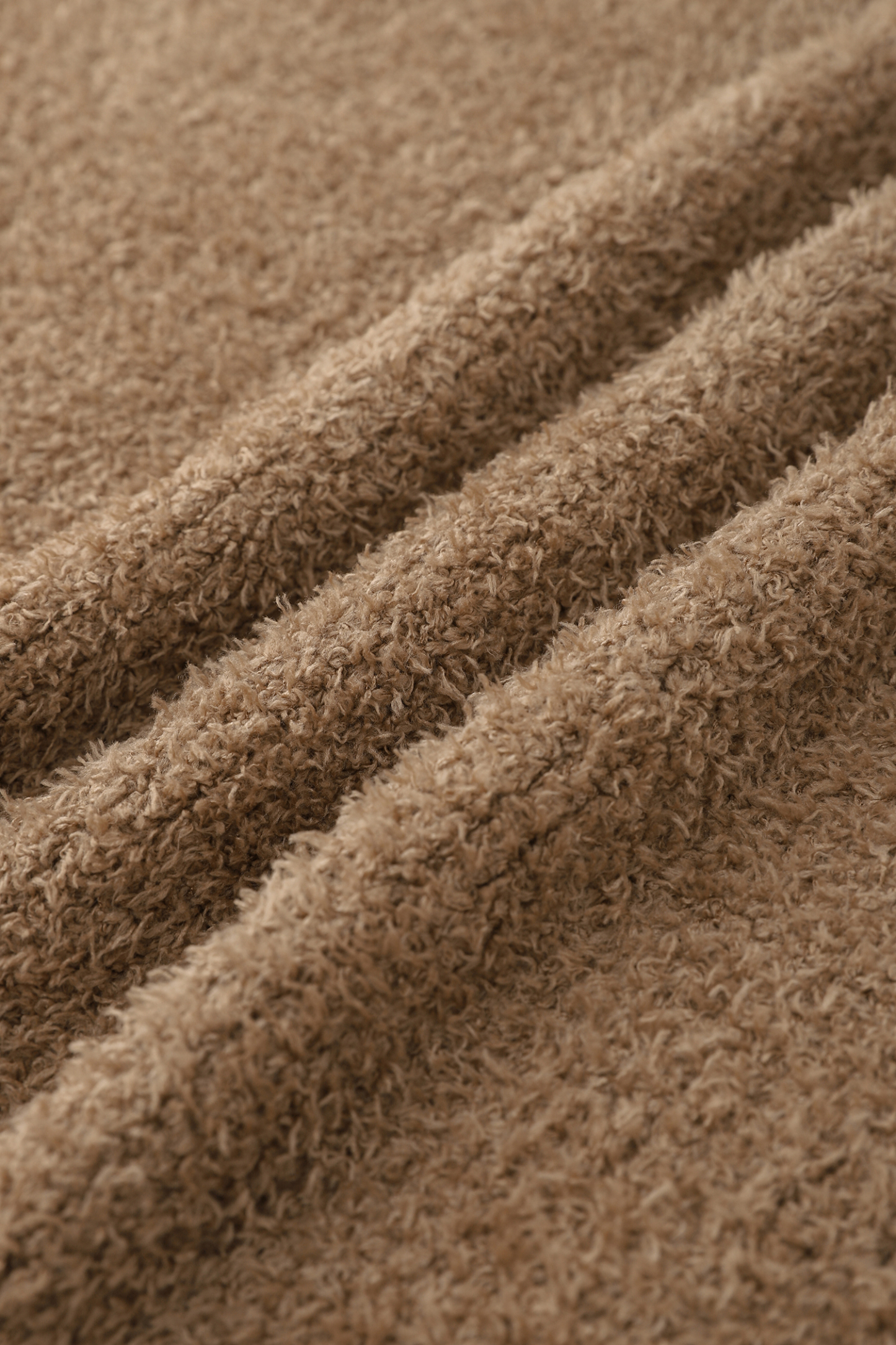 Brown Turtleneck Puff Sleeve Sweater Set