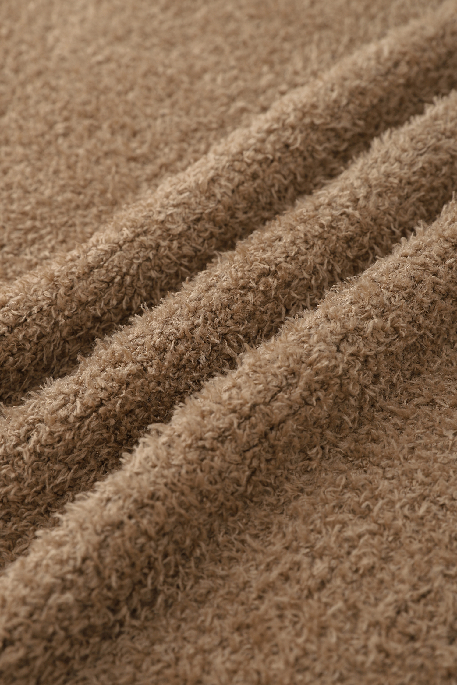 Brown Turtleneck Puff Sleeve Sweater Set