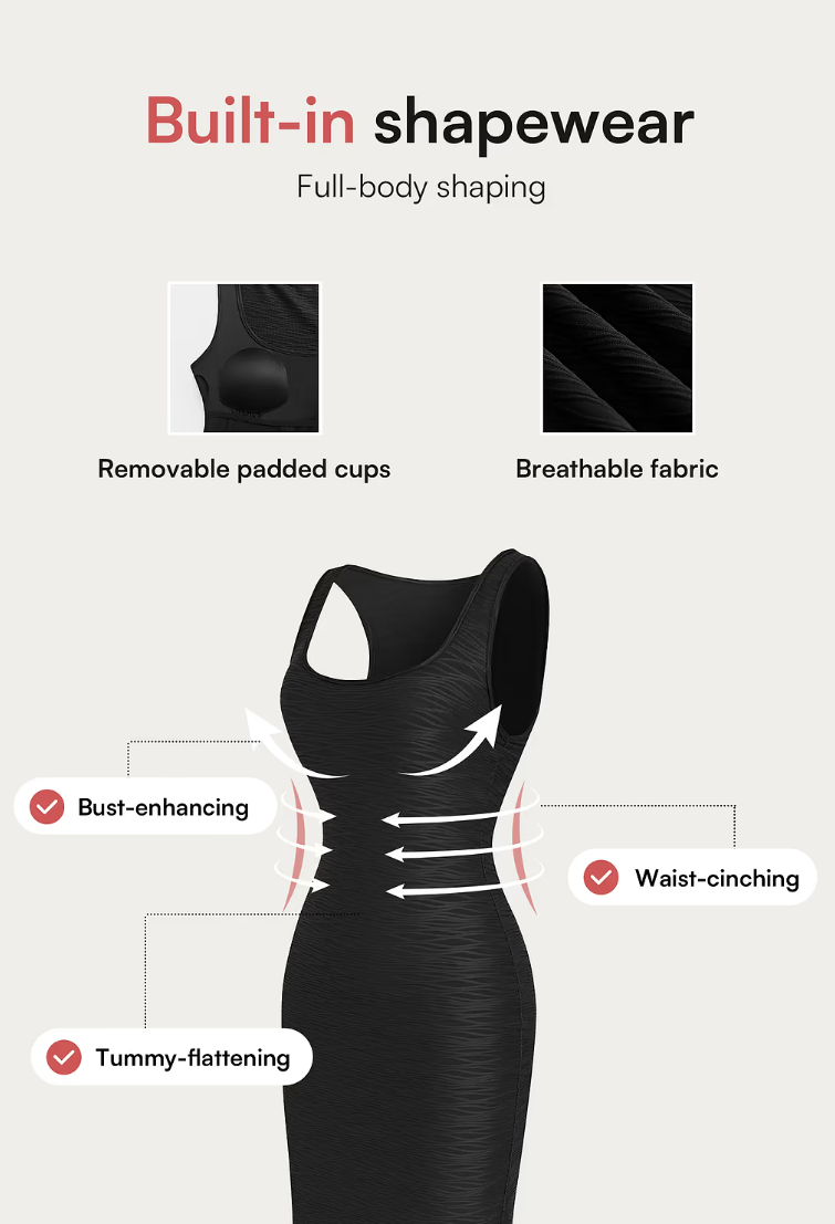 Star of the Night Black Shapewear Maxi Dress