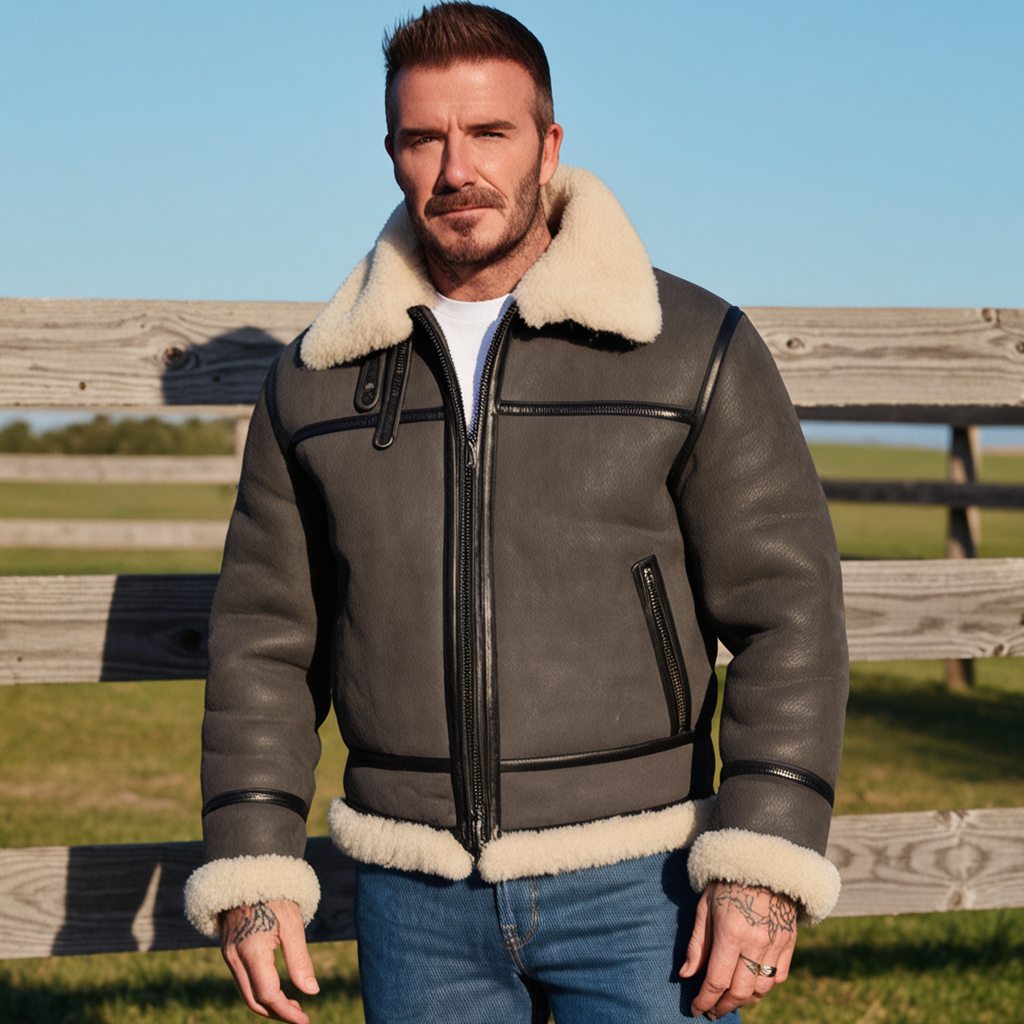 Men's Classic Shearling Bomber Jacket