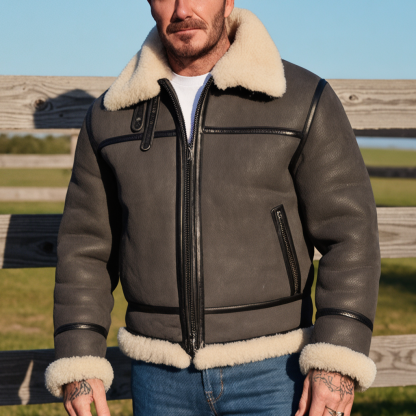 Men's Classic Shearling Bomber Jacket