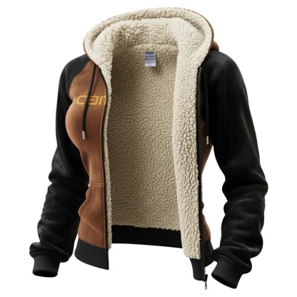 Carhartt Women's Casual Suede Thickened Zipper Cardigan Jacket Hooded Sweatshirt