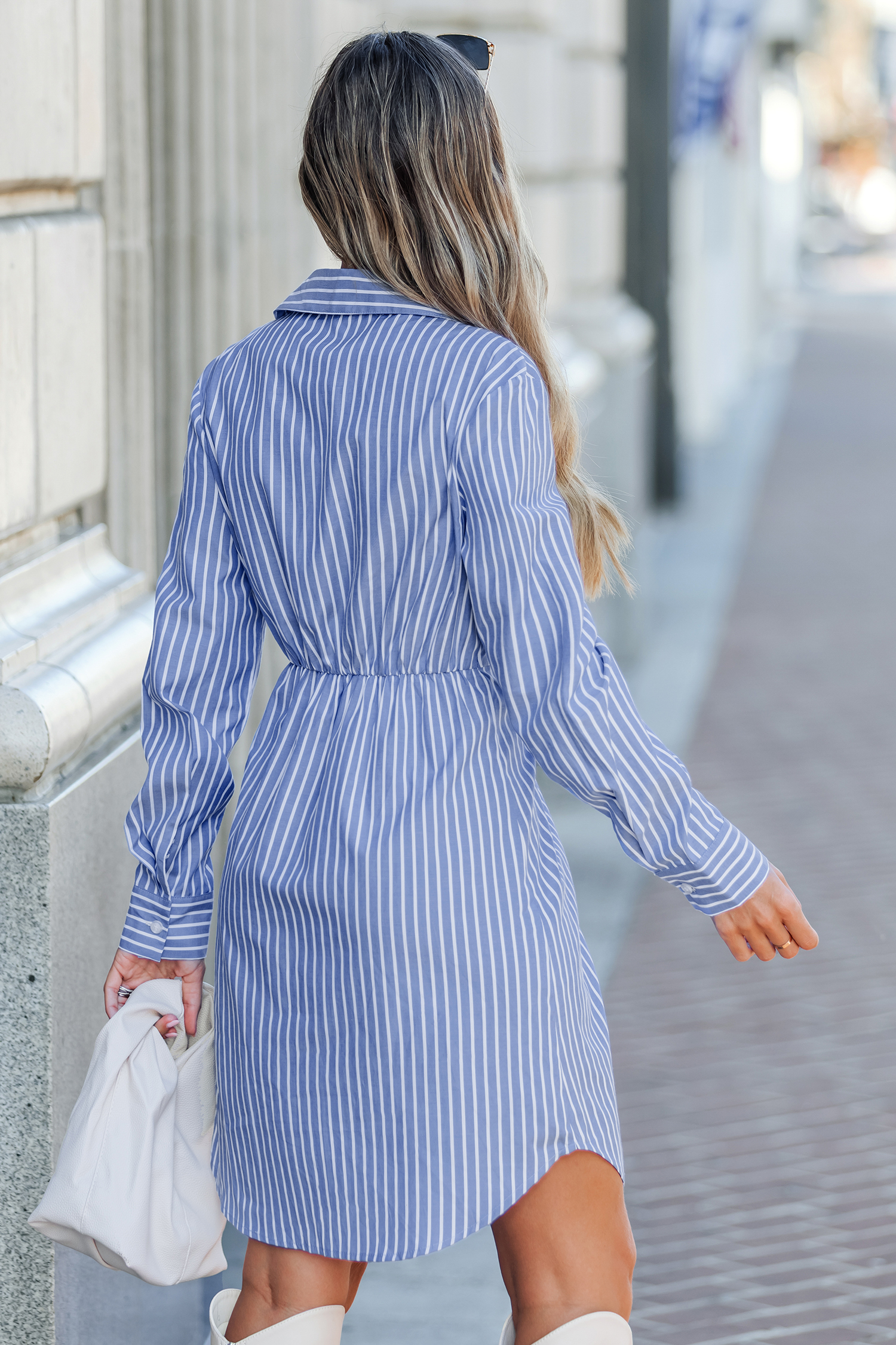Daily Agenda Striped Shirt Dress