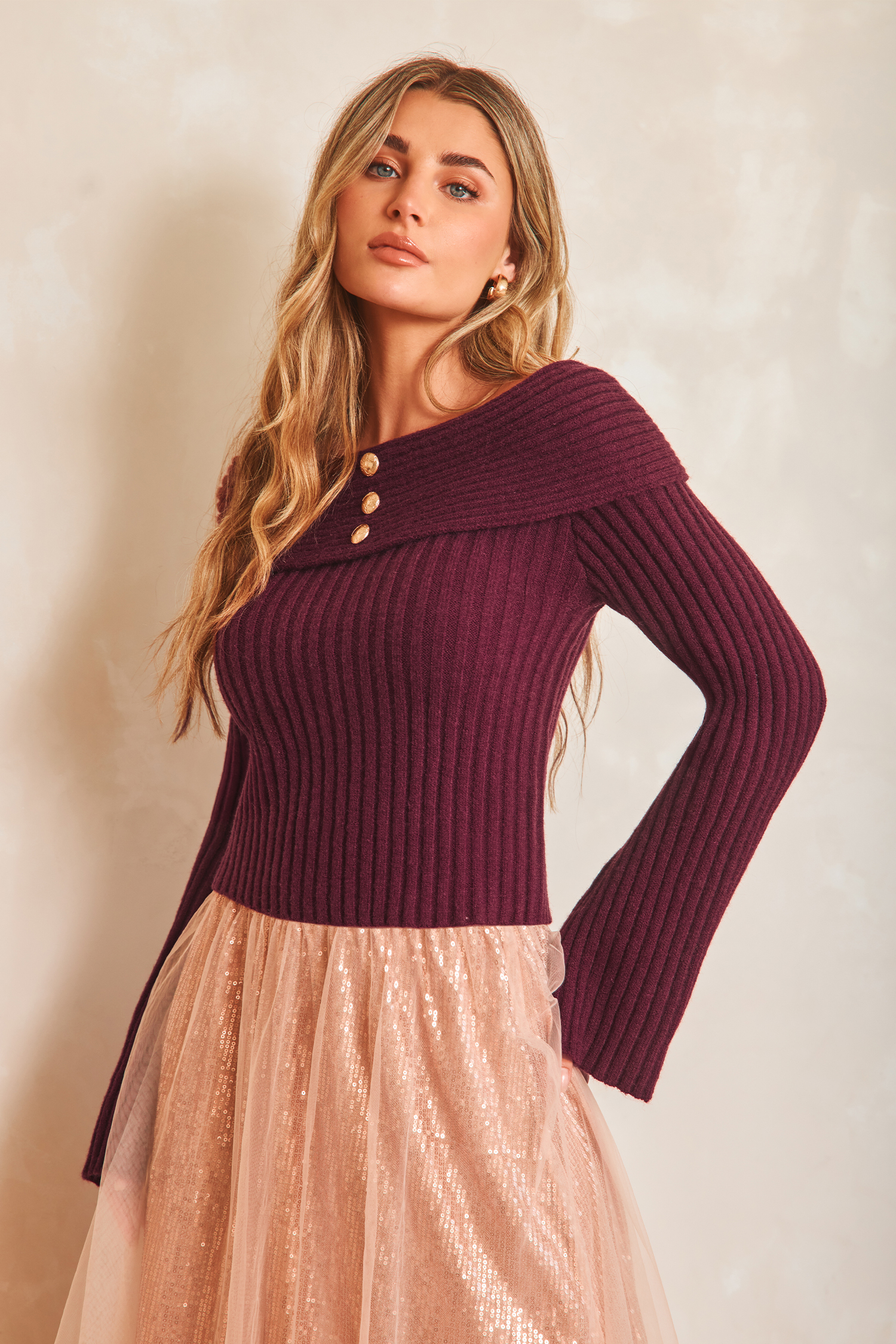 Cherry Wine Red Sweater