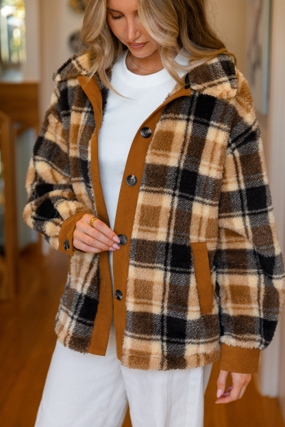 Warm Welcome Plaid Coat