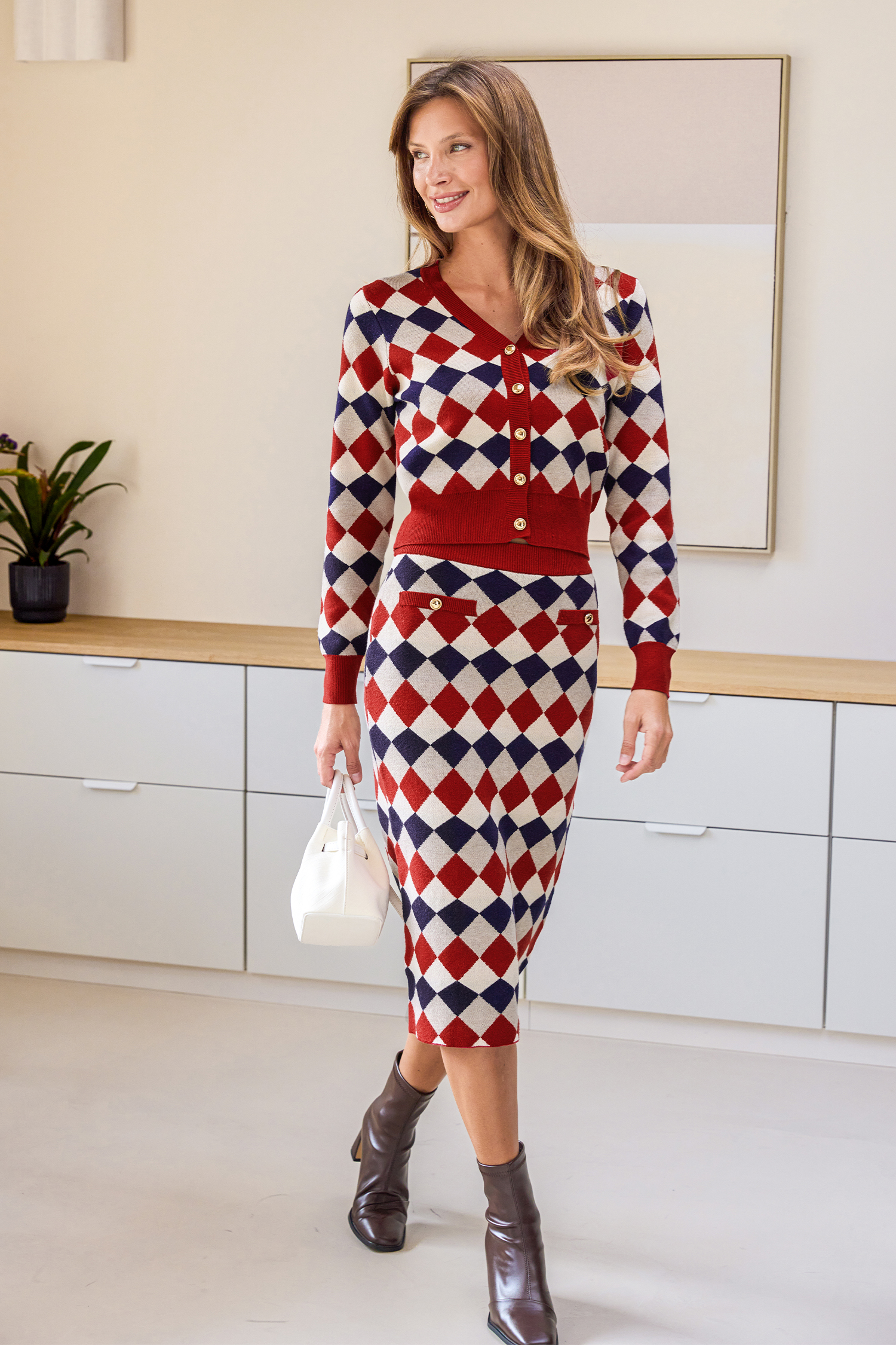 High Achiever Argyle Cardigan