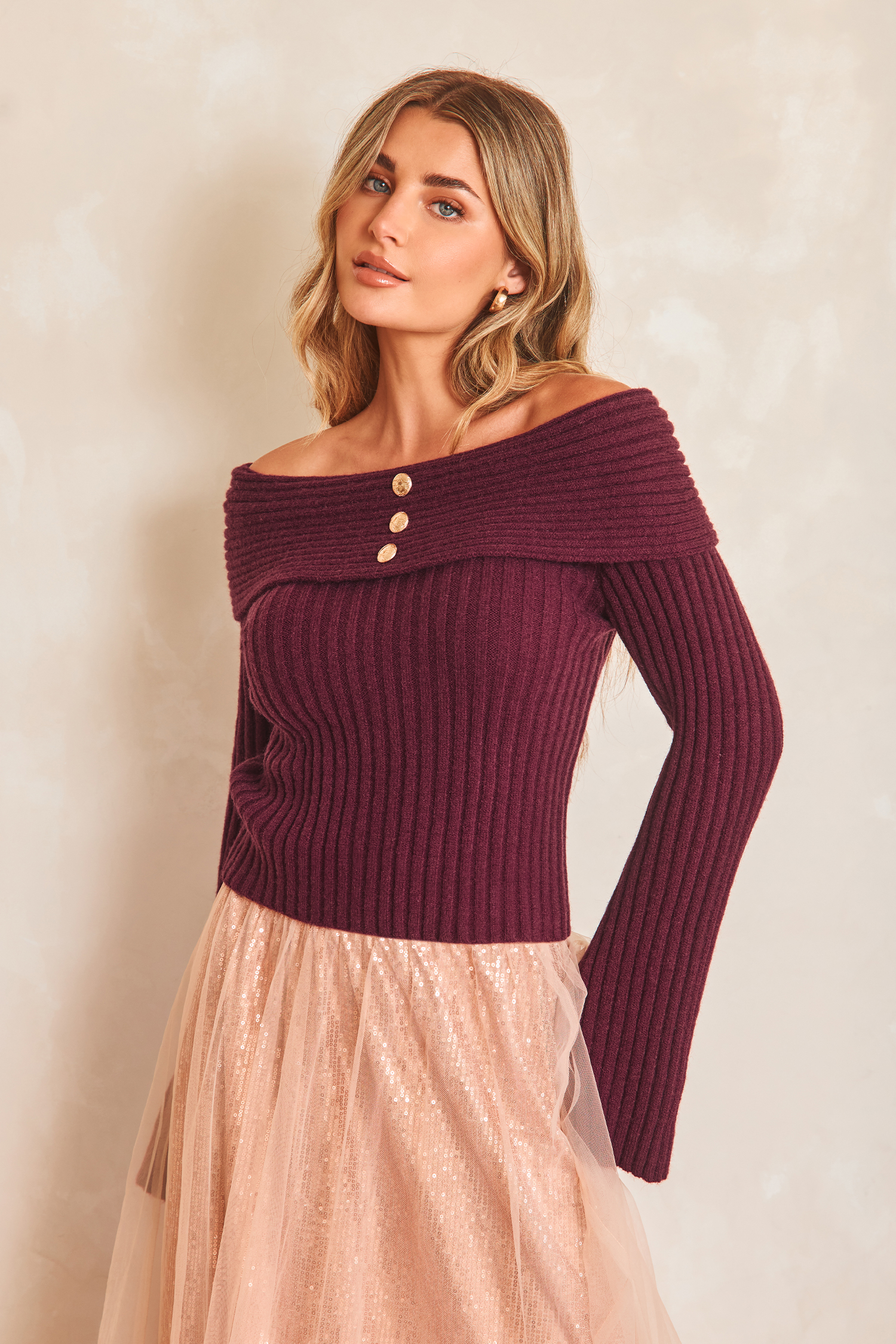 Cherry Wine Red Sweater