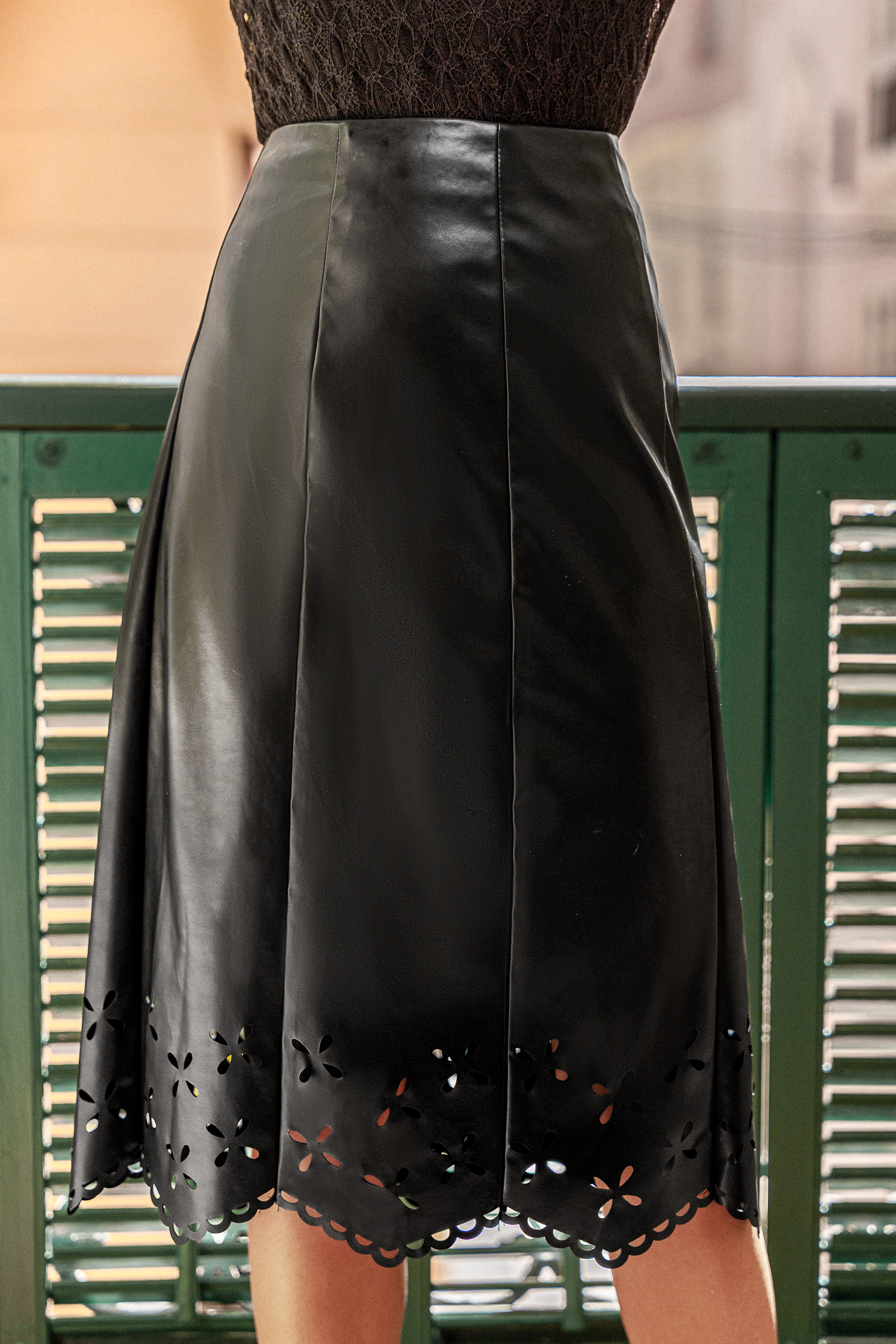 Downtown Nights Black Midi Skirt