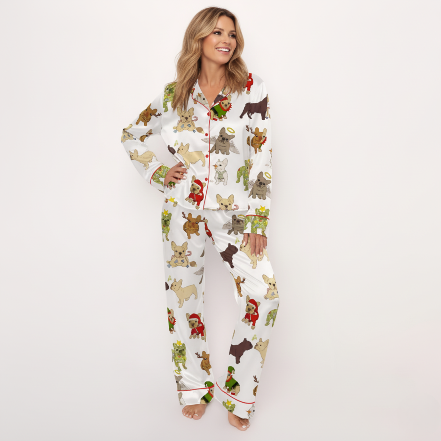 Christmas French Bulldog Women's Pajama Set