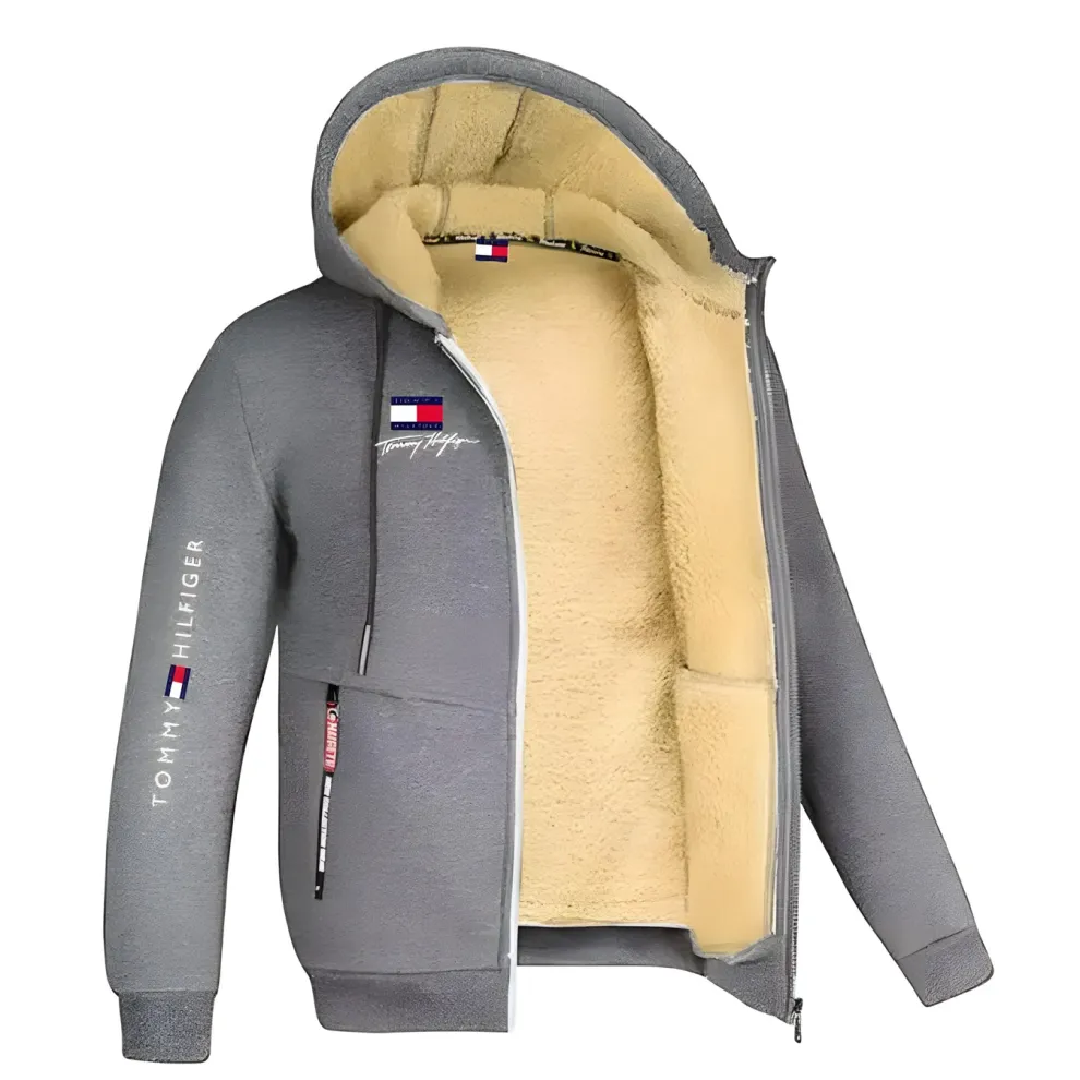 Outdoor sherpa lined hooded jacket