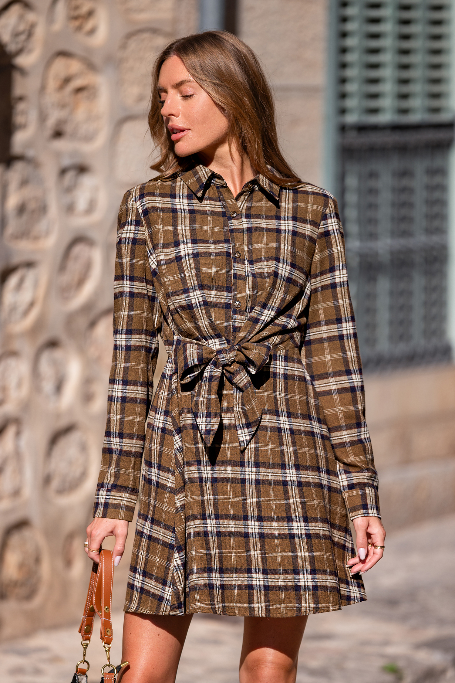 Get the Memo Plaid Mini Dress