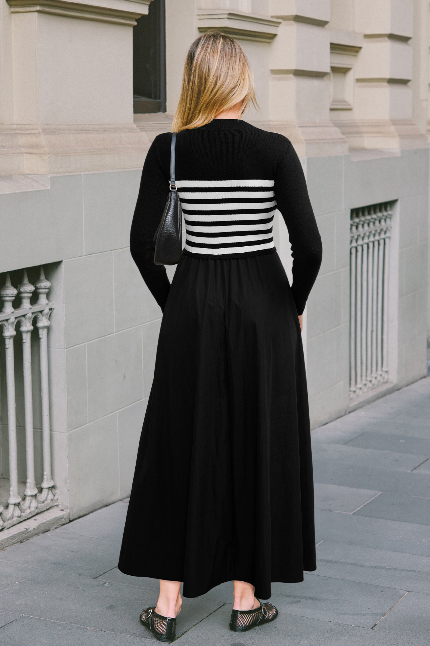 City Muse Striped Sweater Dress