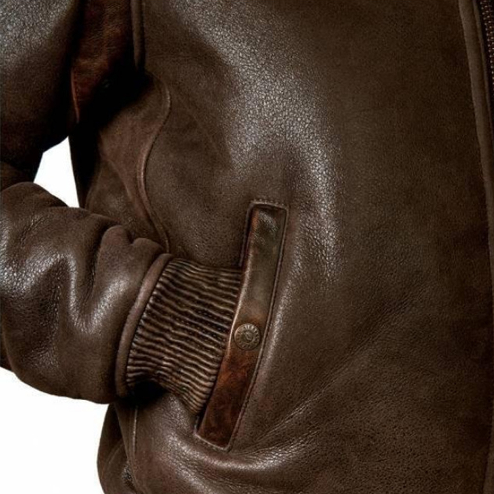 Men's Outdoor Vintage Thickened Fleece PU Jacket