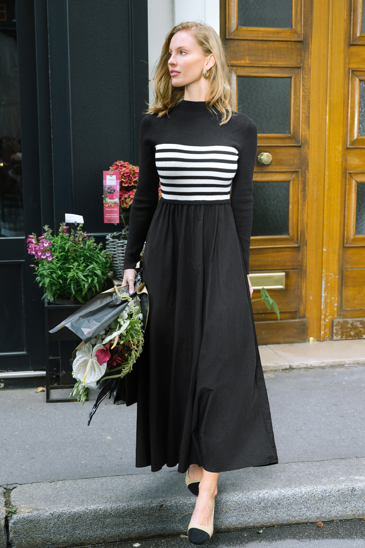 City Muse Striped Sweater Dress