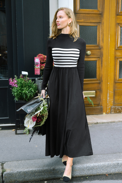 City Muse Striped Sweater Dress