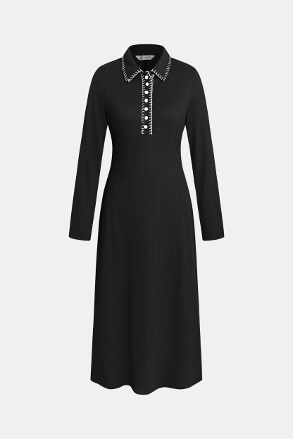 Class Act Black Midi Dress