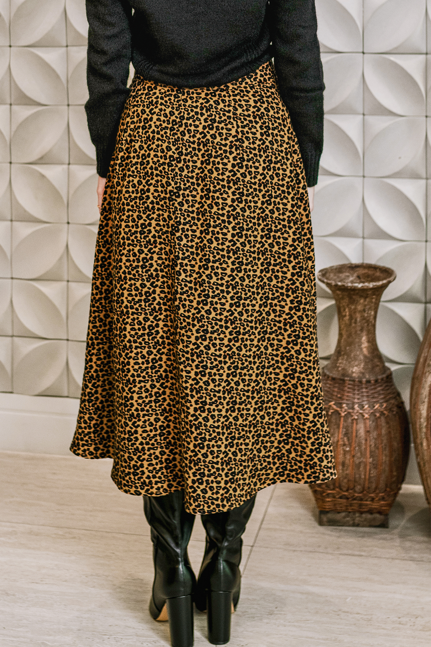 Rebel Rules Animal Print Midi Skirt