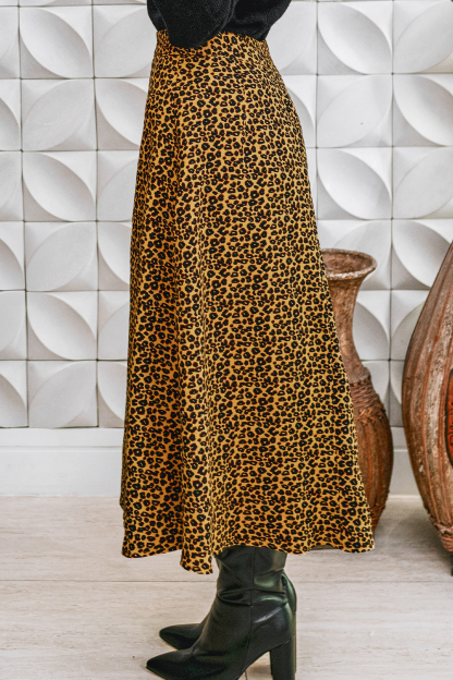 Rebel Rules Animal Print Midi Skirt