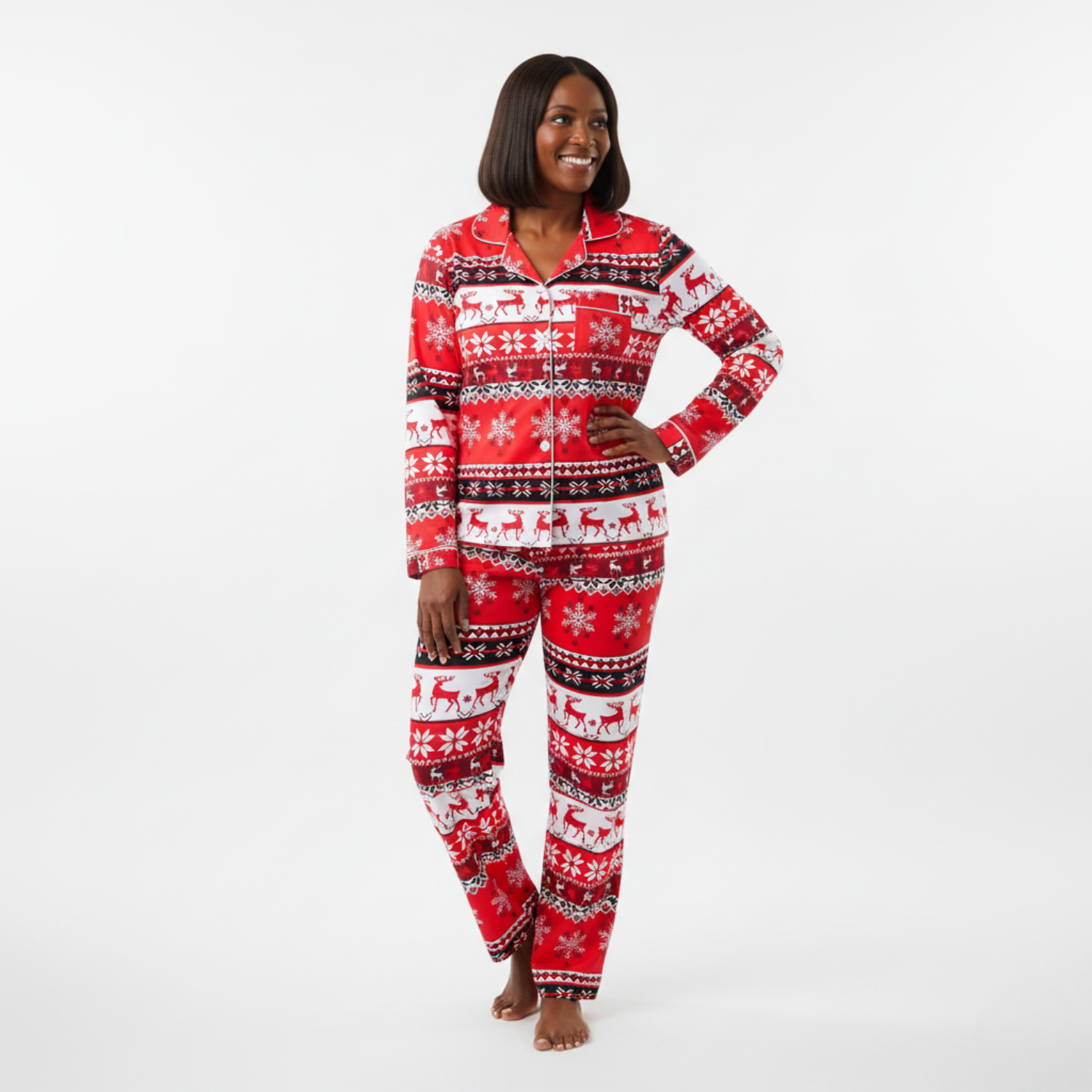 Red Reindeer Women's Pajama Set