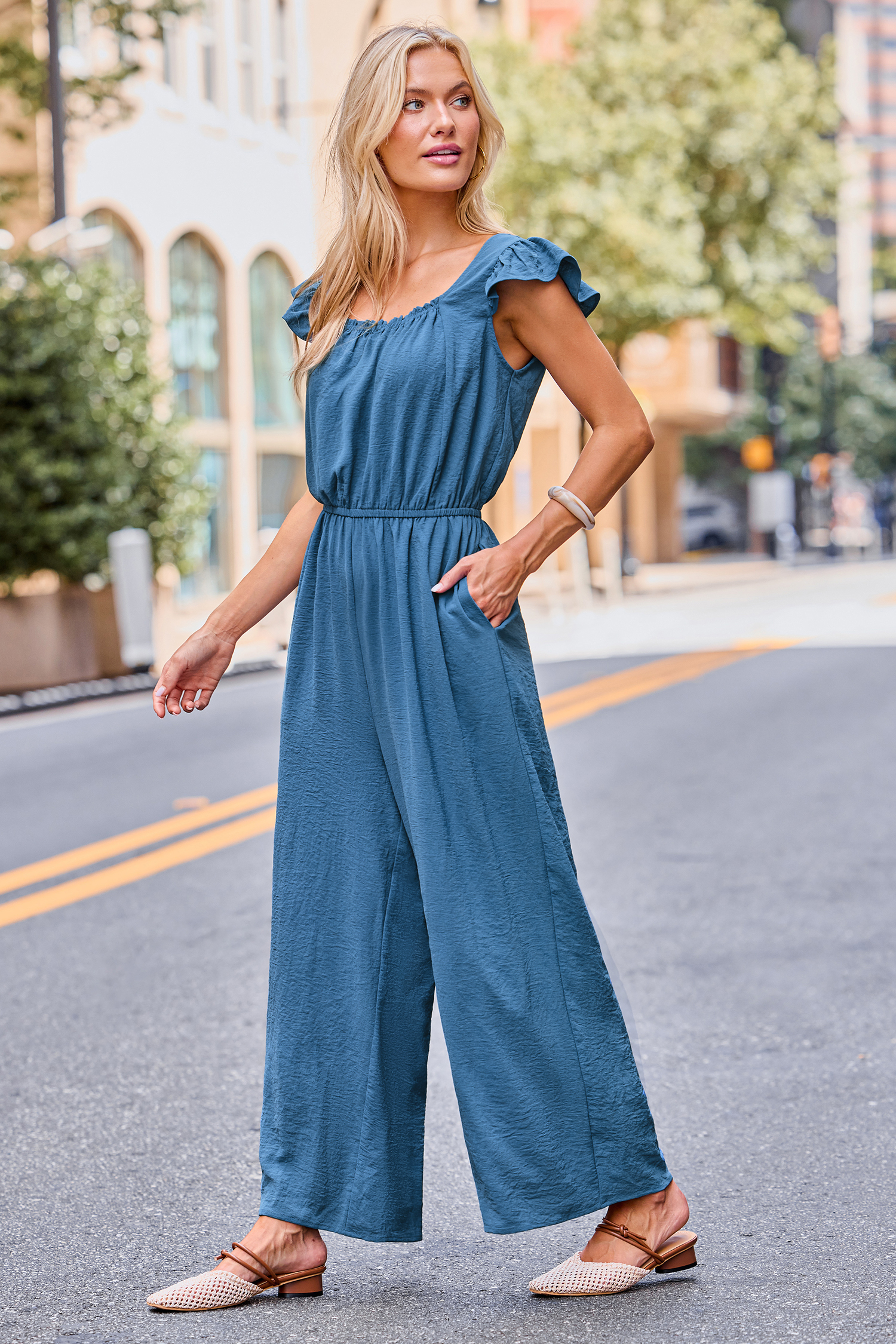 Open Heart Blue Jumpsuit