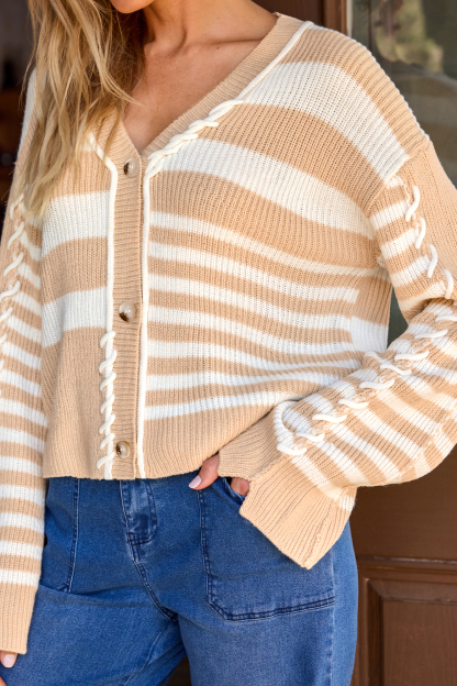 Cream & Sugar Striped Cardigan