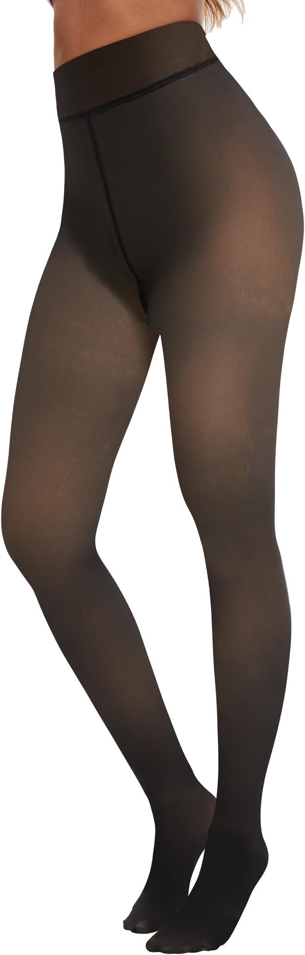 Women's Fleece Lined Tights - Fake Sheer Warm Pantyhose Thick Winter Leggings