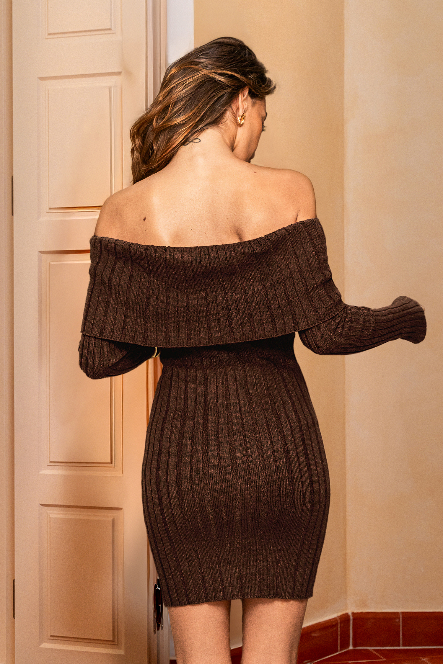 Don’t Overthink It Brown Sweater Dress