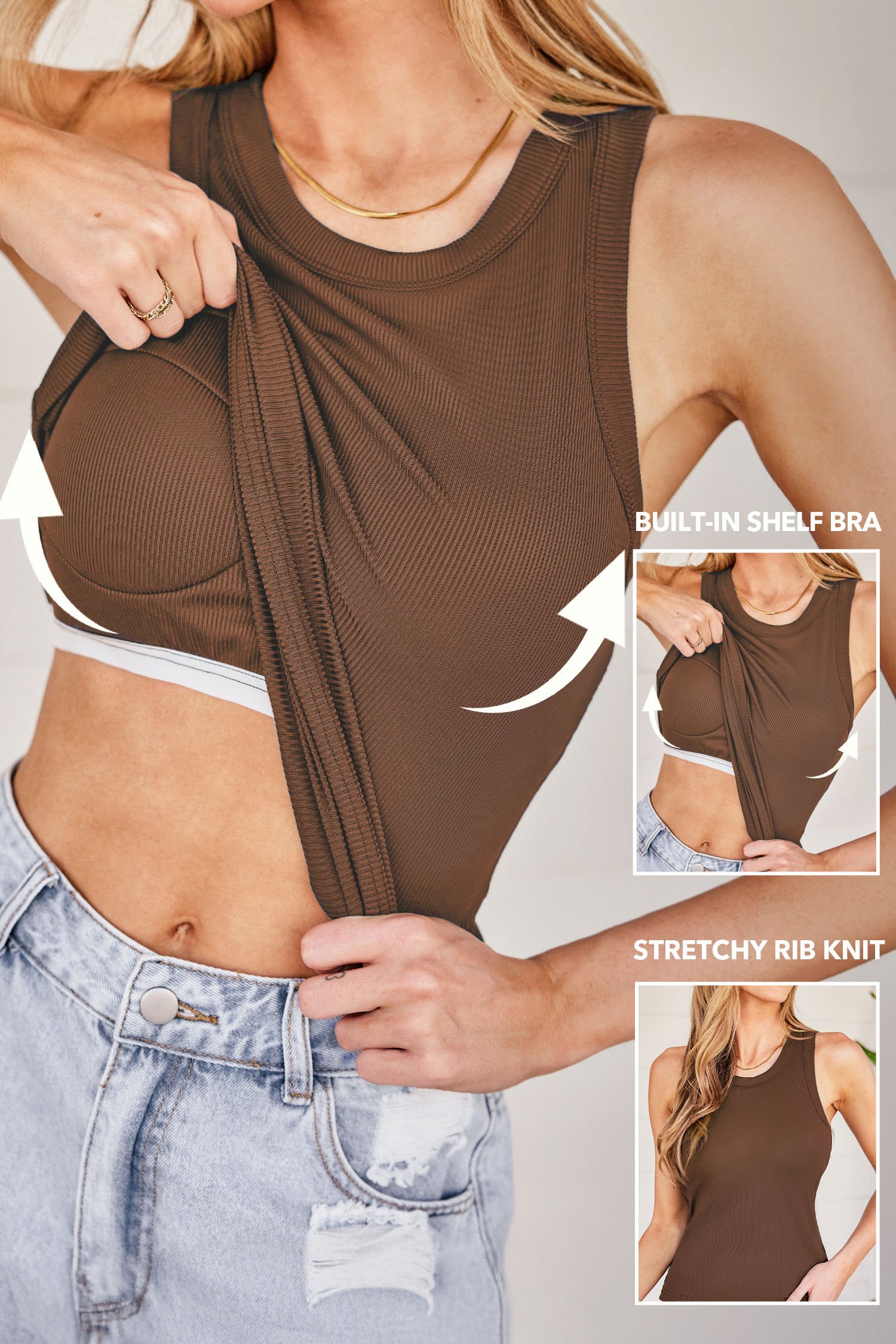 The Usual Brown Tank Top