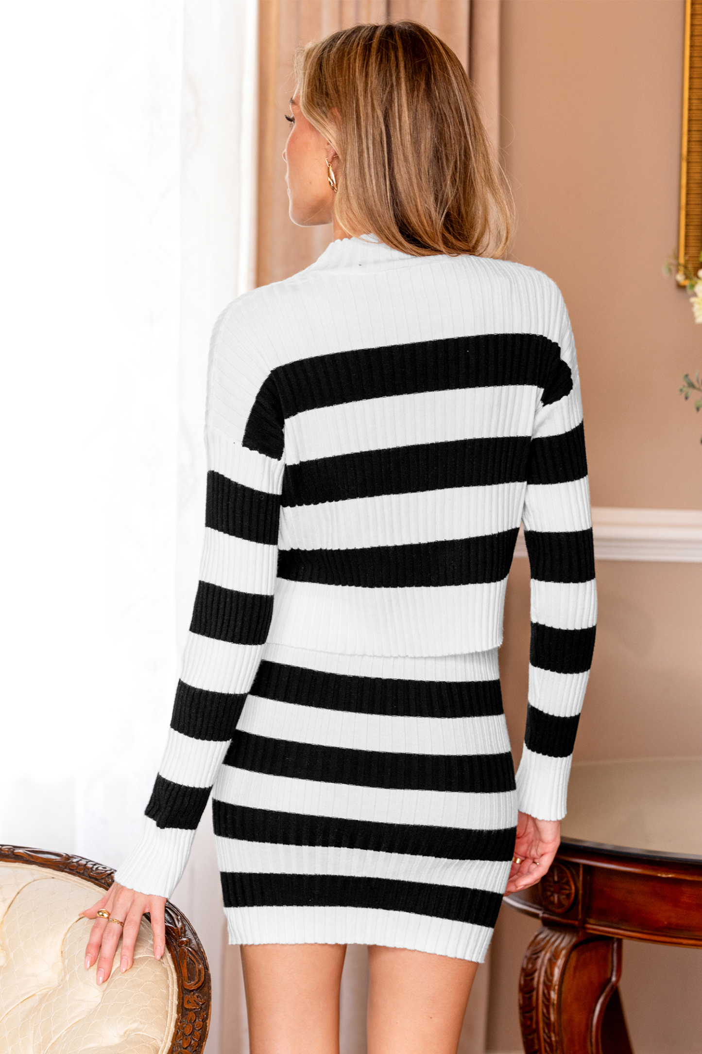 Play the Part Striped 2-Piece Sweater Set