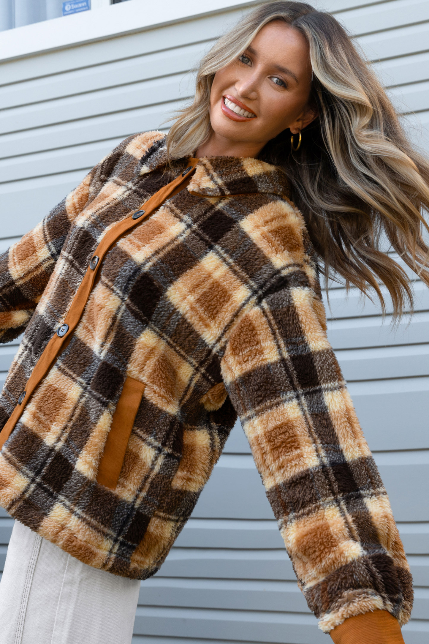 Warm Welcome Plaid Coat