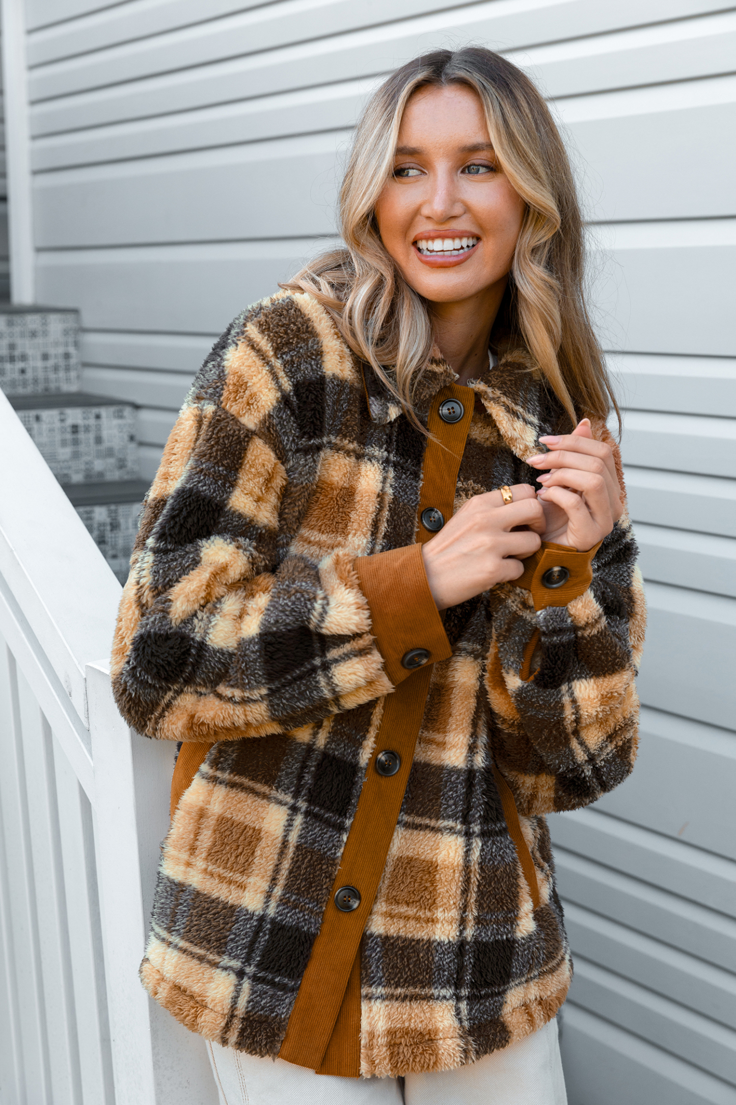 Warm Welcome Plaid Coat