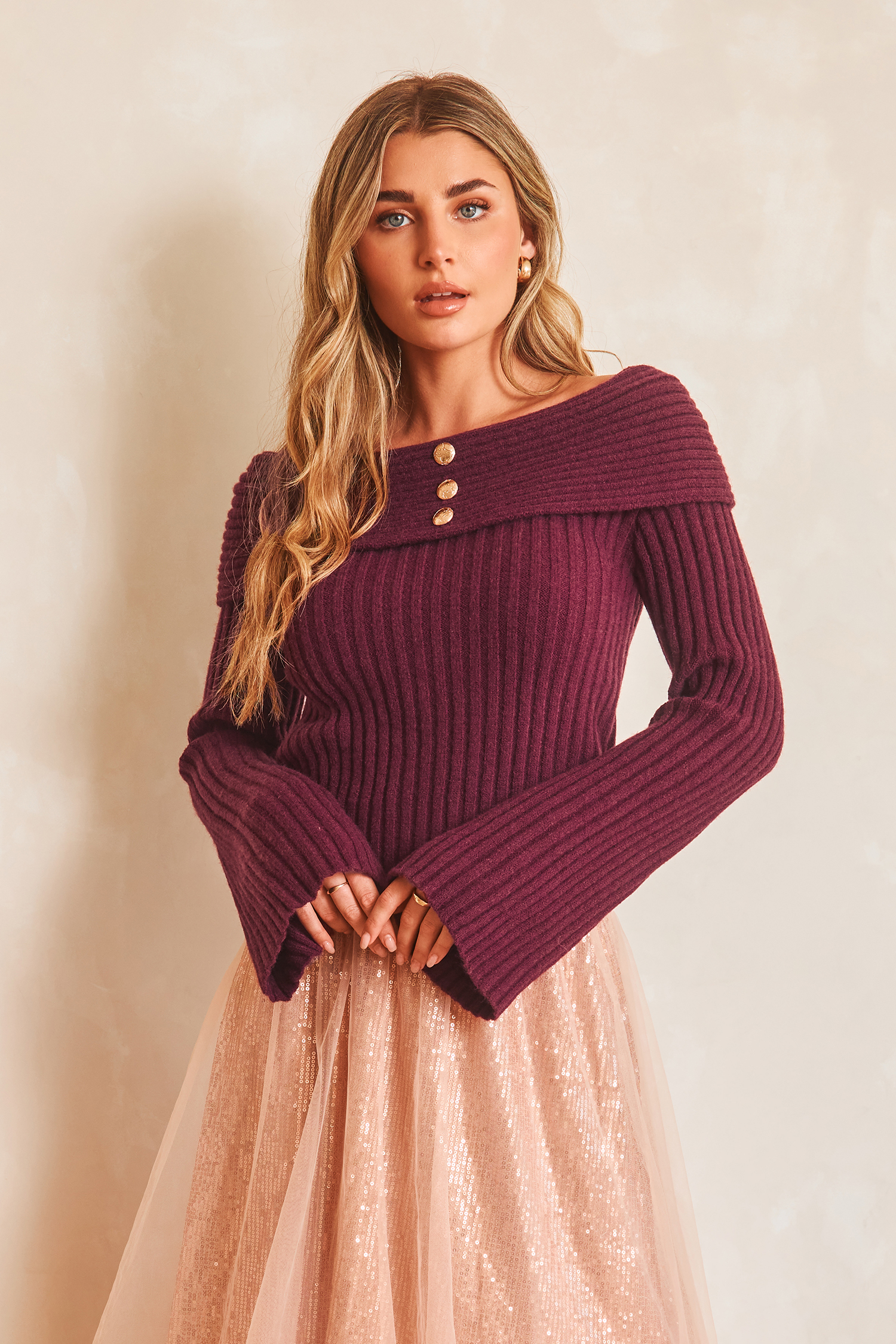 Cherry Wine Red Sweater