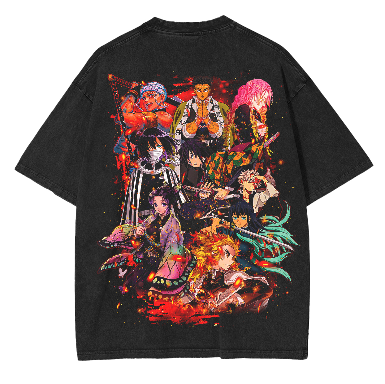 All Hashira,Demon Slayer Anime Unisex Washed T-Shirt