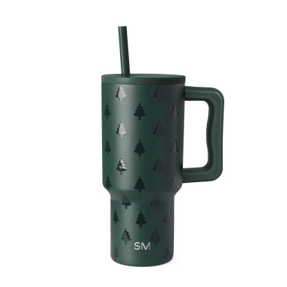 Simple Modern 30 fl oz Insulated Stainless Steel Trek Tumbler with Straw Lid | Winter Forest