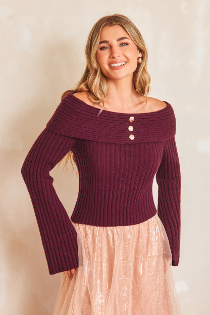 Cherry Wine Red Sweater