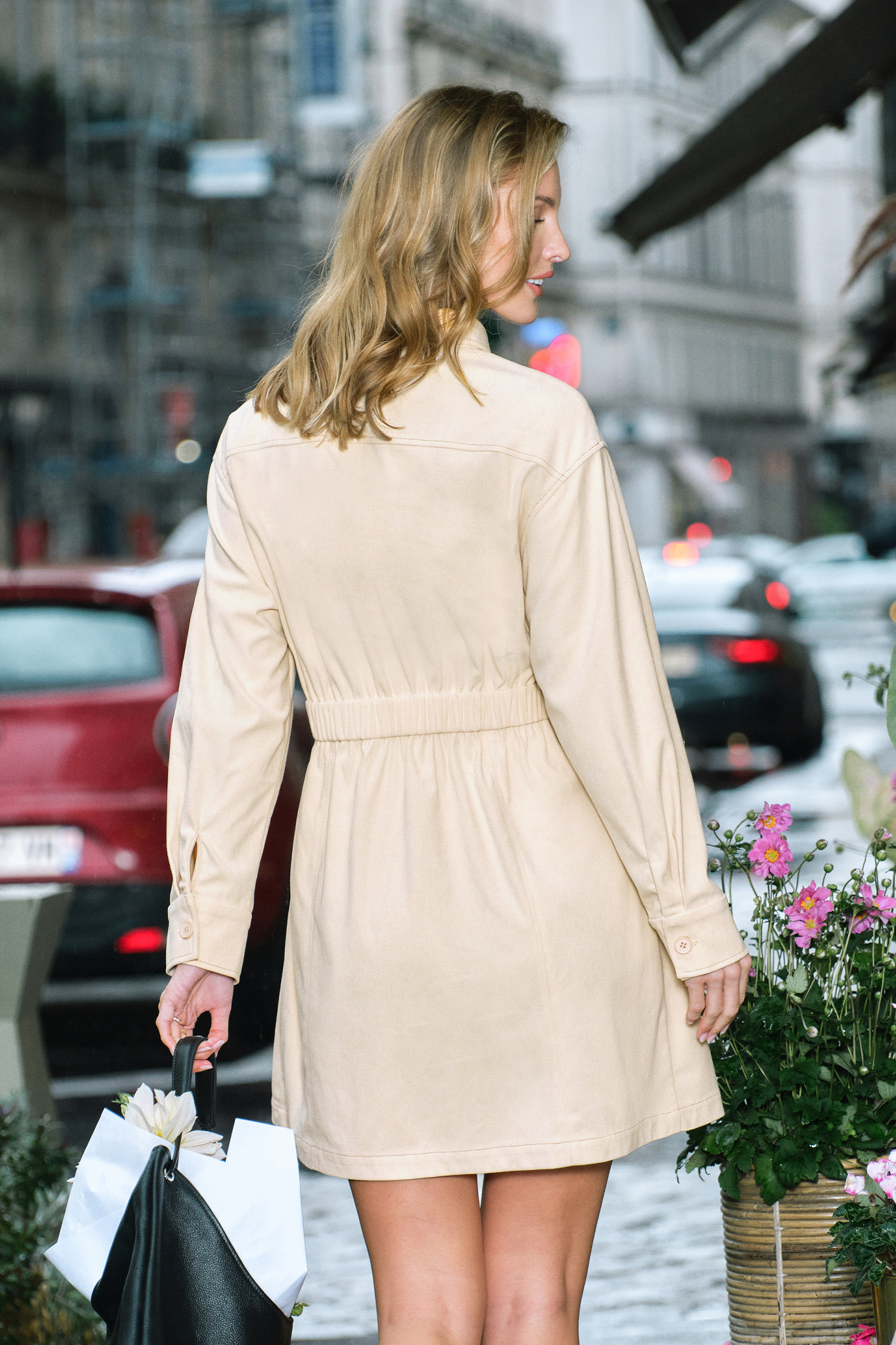 Maple Lane Beige Mini Dress