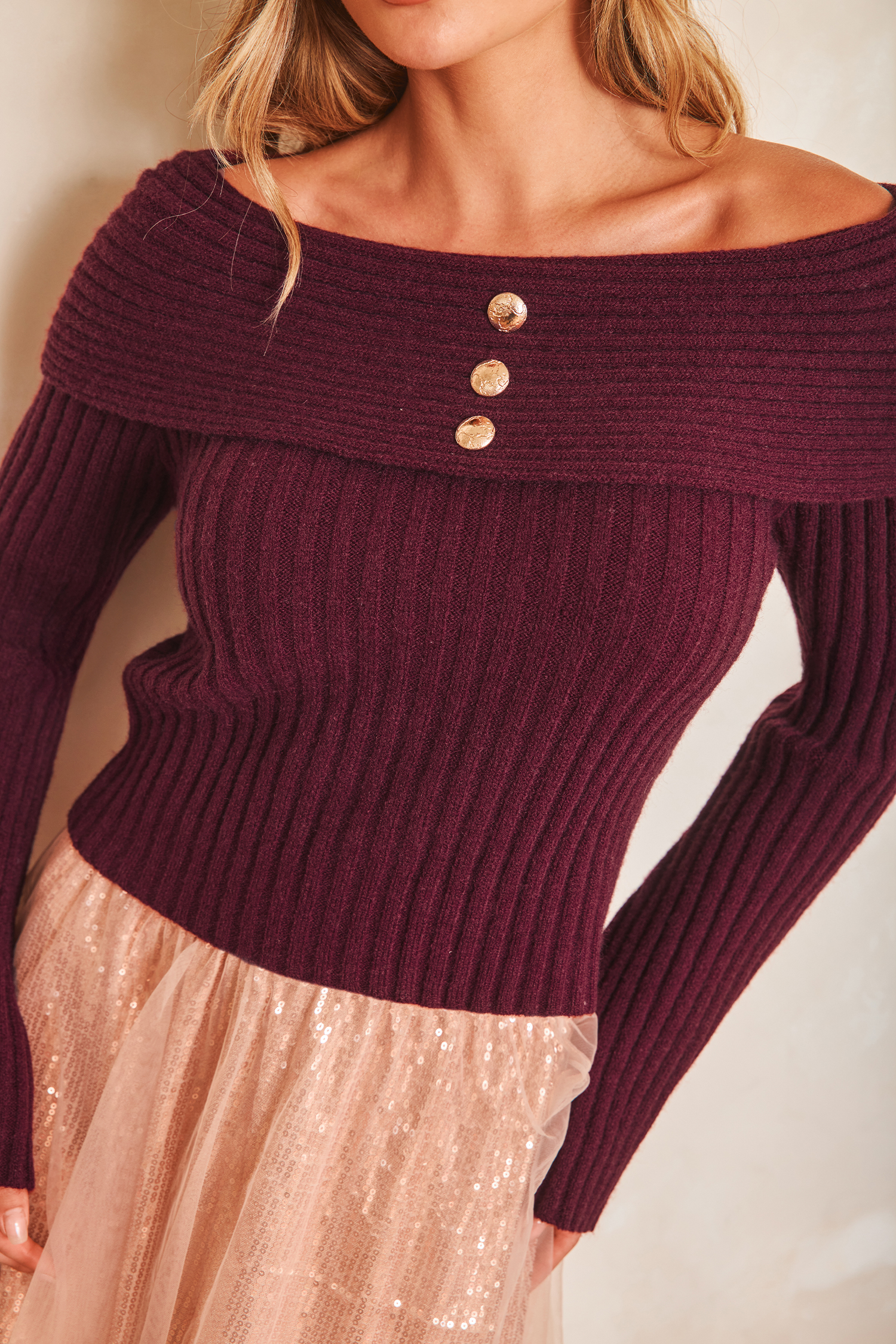 Cherry Wine Red Sweater