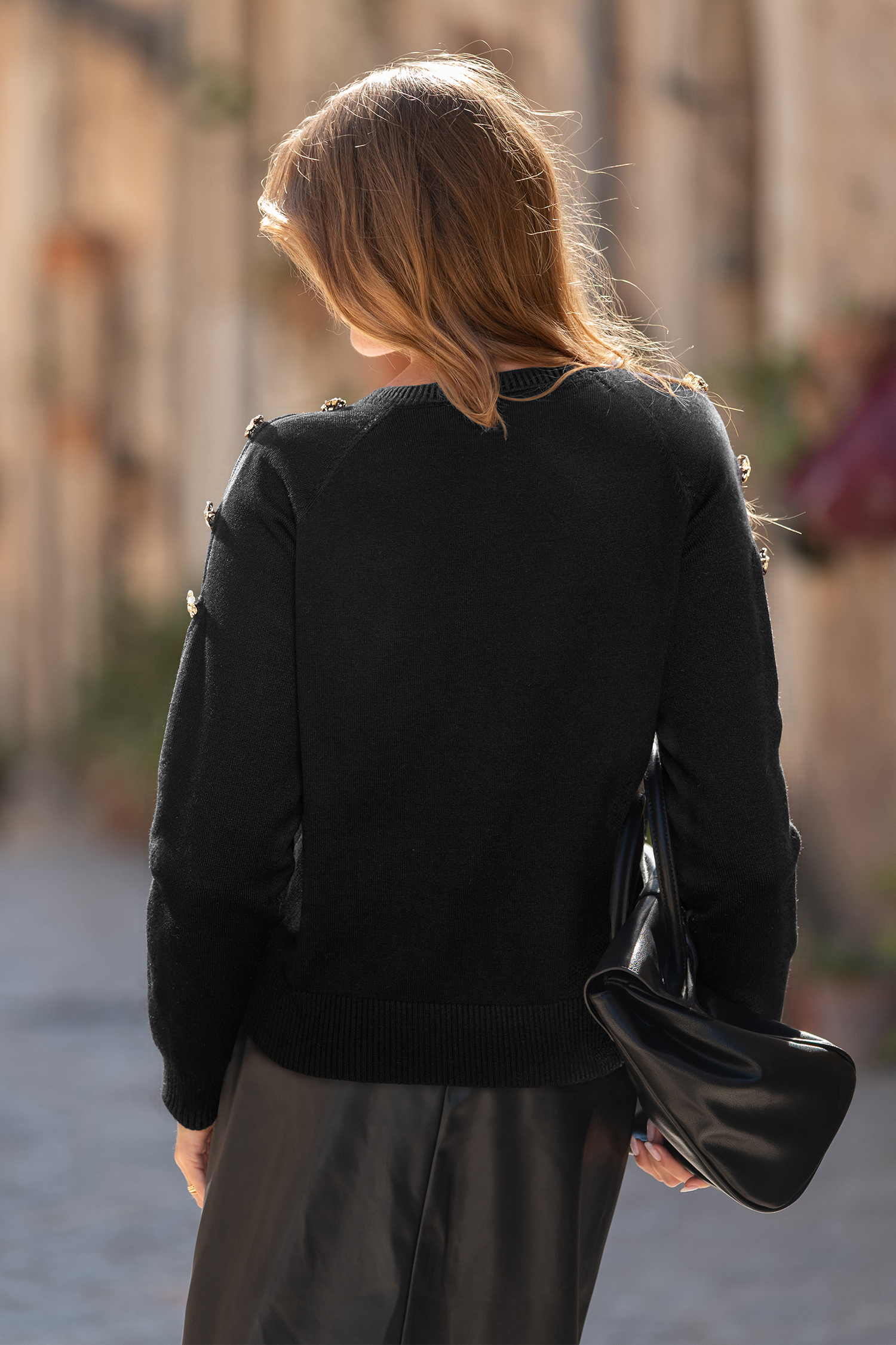 Gilded Touch Black Sweater