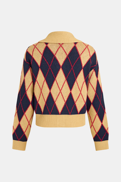 Study Hall Argyle Cardigan