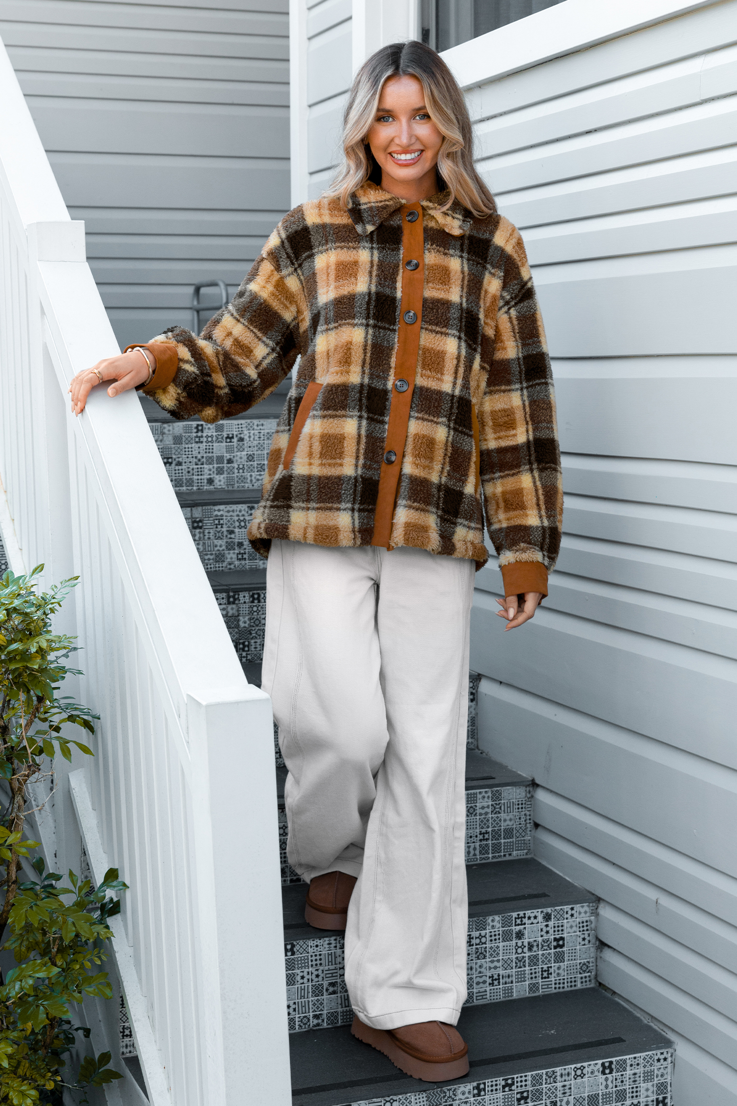 Warm Welcome Plaid Coat