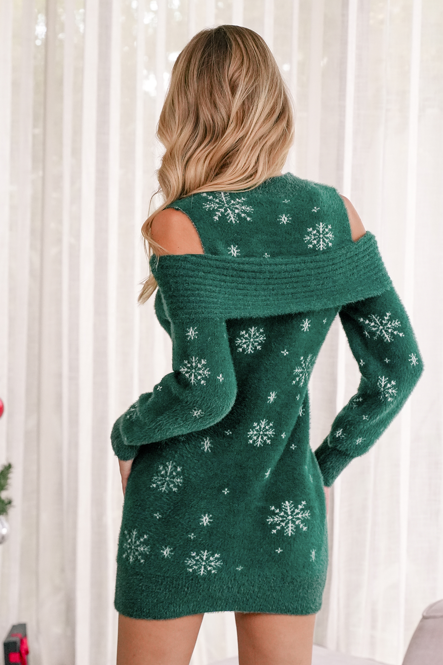 Ice Crystals Holiday Sweater Dress