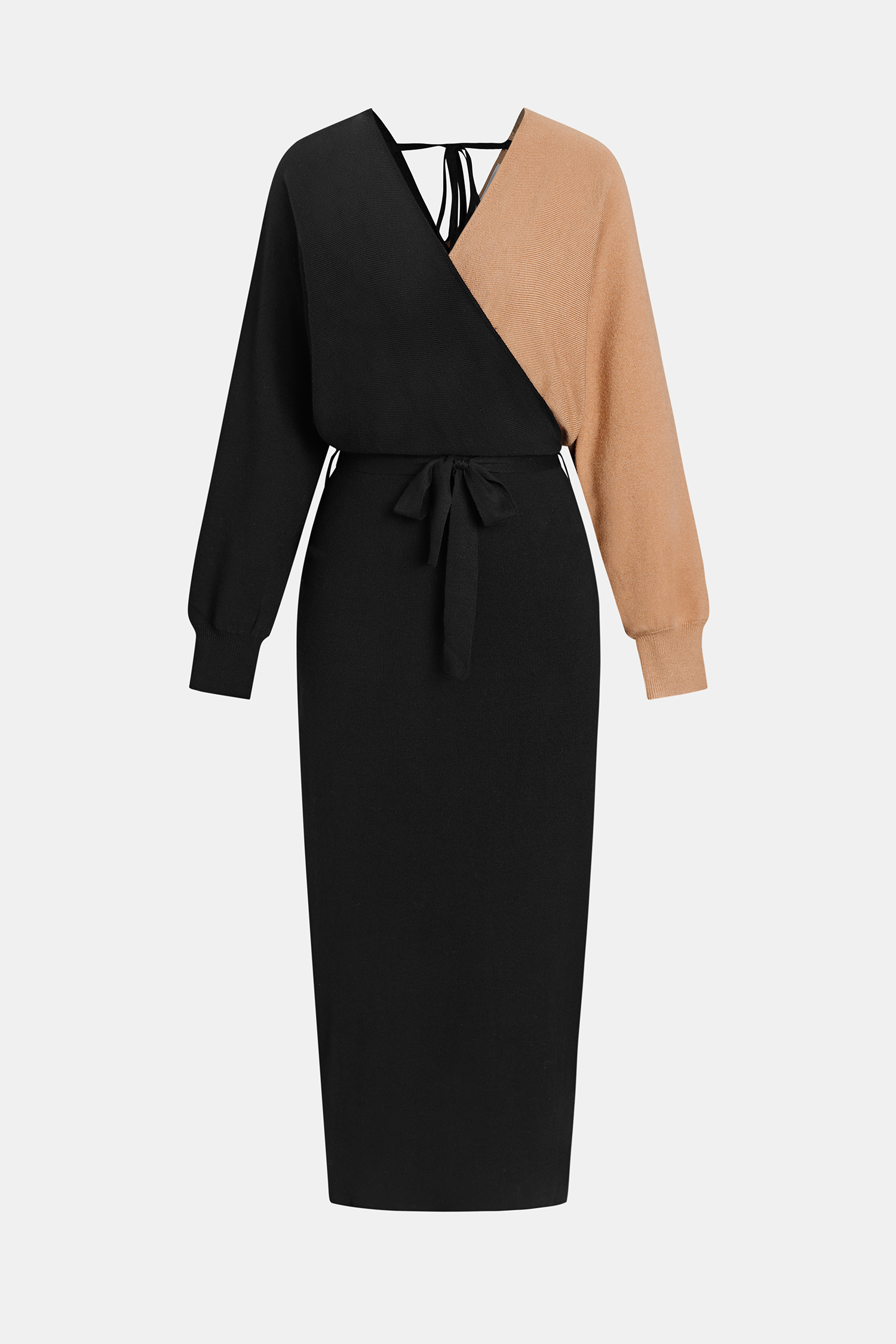 Evening Glow Two-Toned Midi Sweater Dress