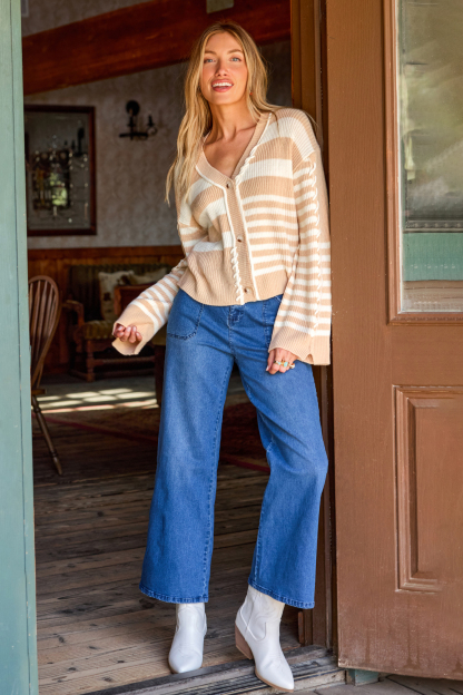 Cream & Sugar Striped Cardigan