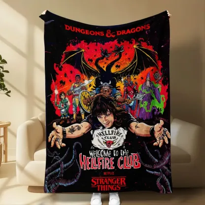 Stranger Things 5 Dark Collection Themed Blanket
