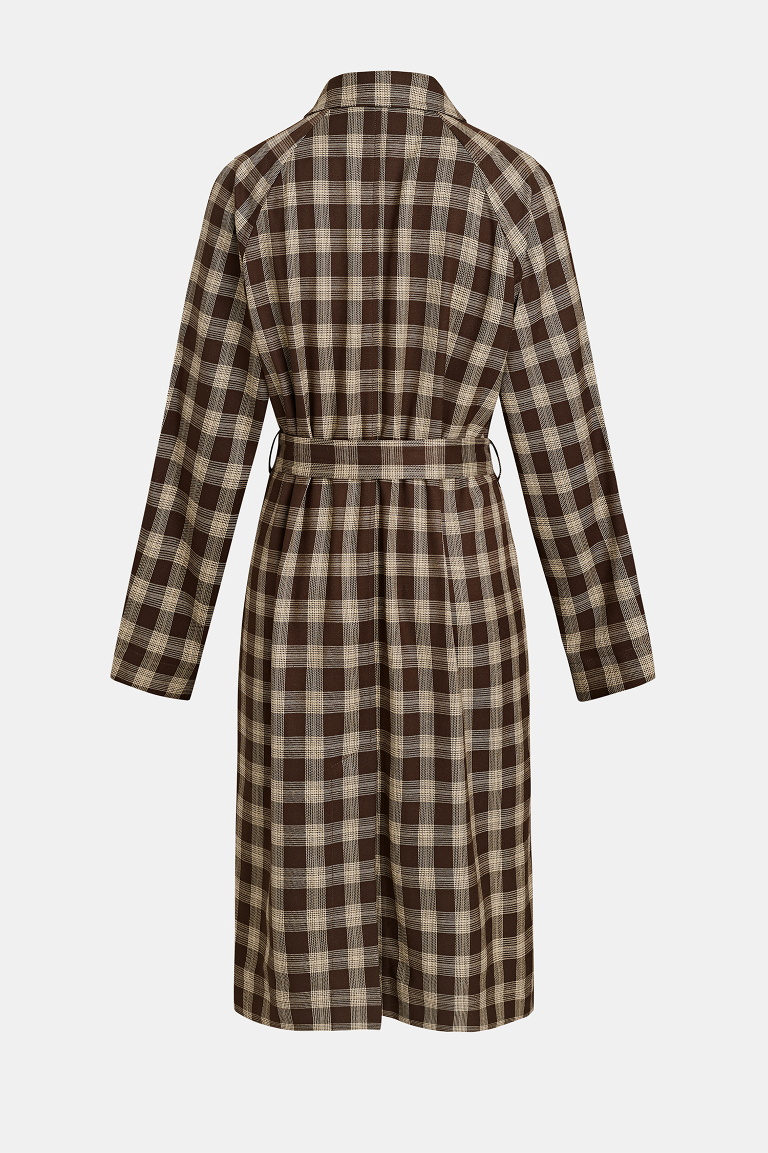 City Charm Plaid Trench Coat