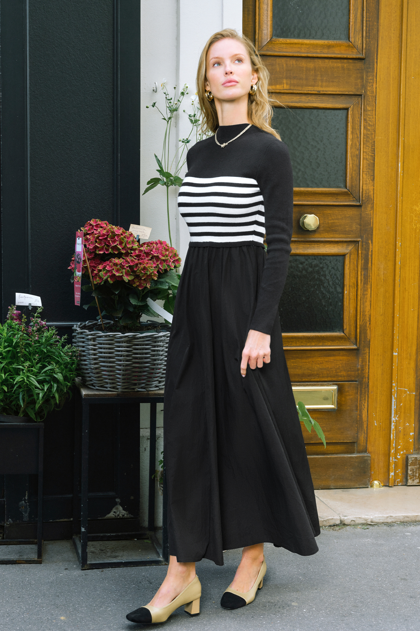 City Muse Striped Sweater Dress