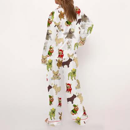Christmas French Bulldog Women's Pajama Set