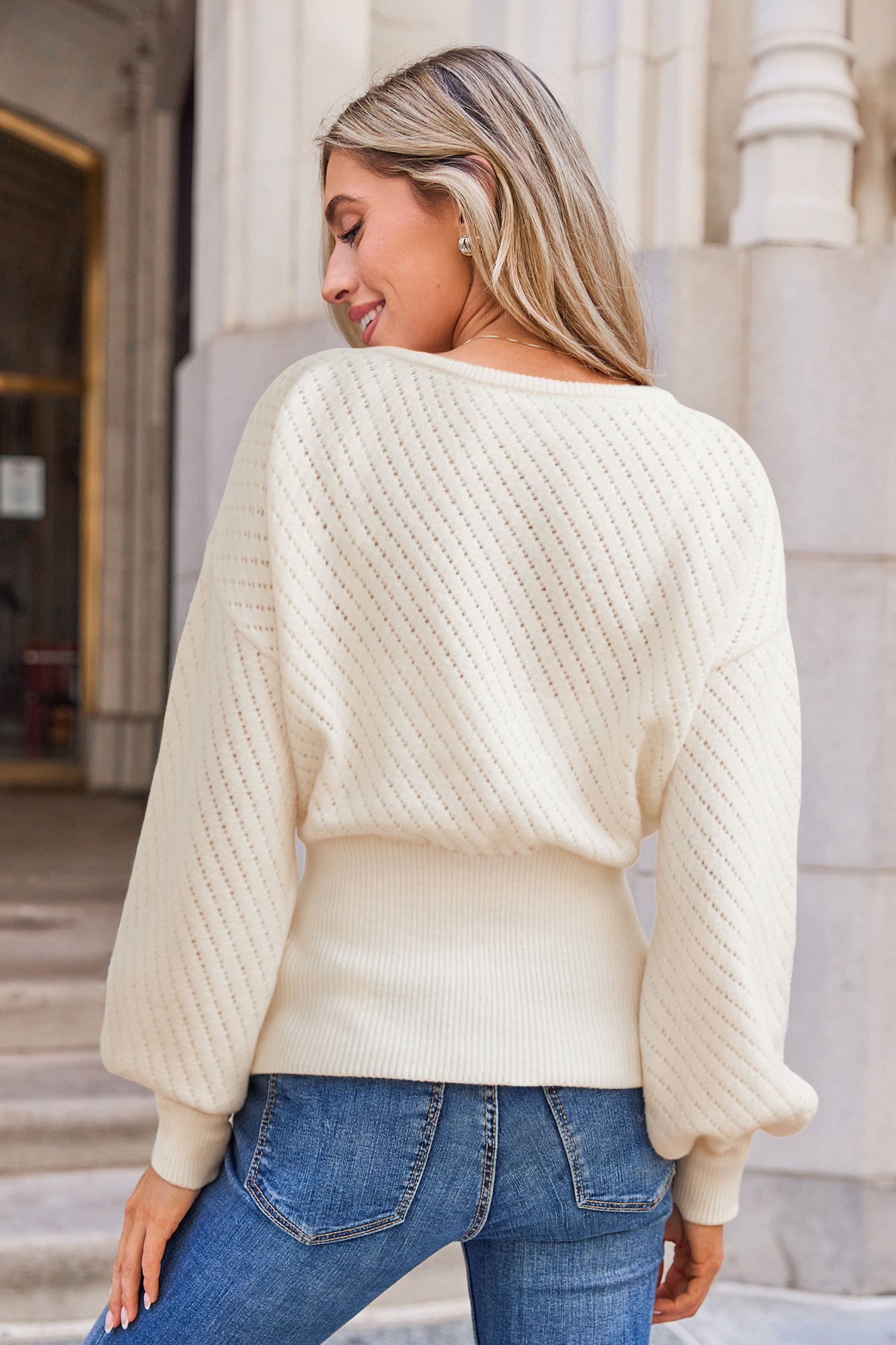 Never Too Late Cream Sweater